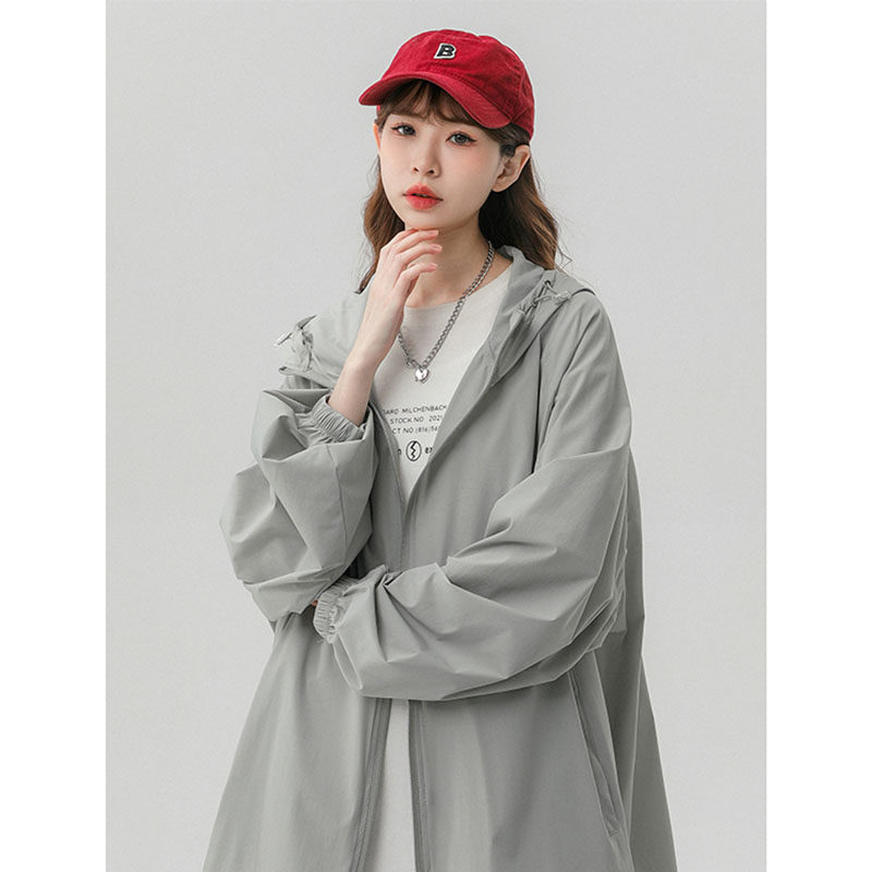 速发防款衣2024新款连帽薄晒服防紫外线透气大码夏季防晒外套bf