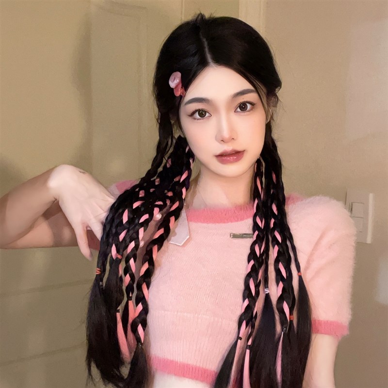 假发辫子女甜酷仿真麻花长辫发饰拳击辫脏辫马尾神S器y2k辣妹头饰