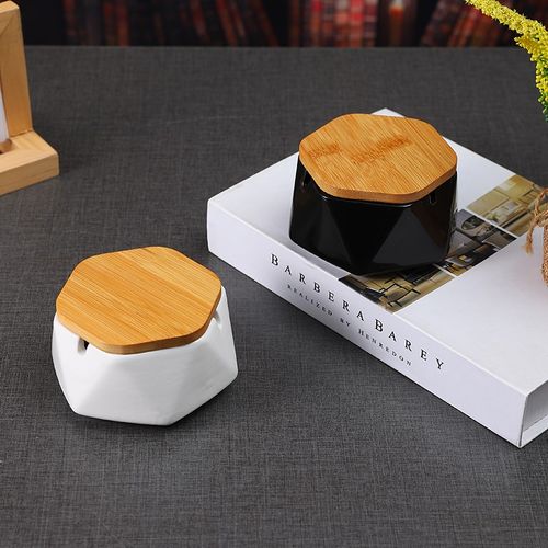 速发简约陶瓷烟灰缸创意性个潮流几何烟缸带盖家飞灰防用客厅茶几