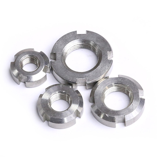 速发04不锈钢圆螺母 紧1母并母开槽四槽止退螺帽GB812M螺0