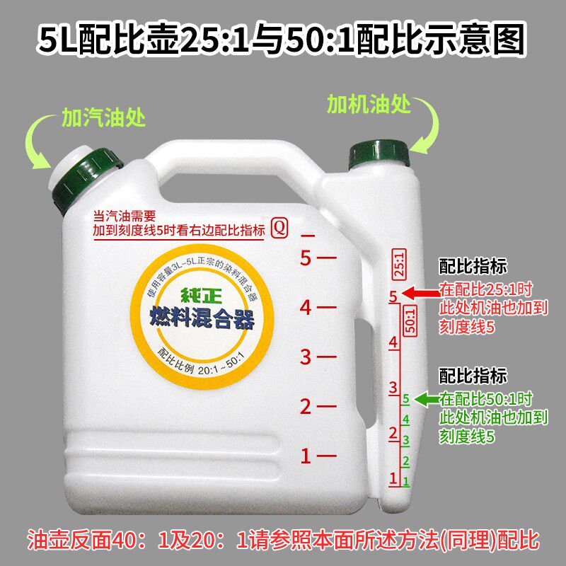 速发油锯配比壶大容量割草机绿篱机汽油机二冲程对比油壶混合油桶