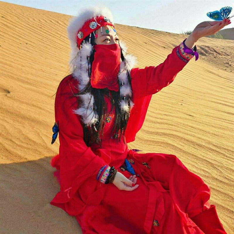速发春秋影视古红含装服装蒙古族香妃服香礼服装色
