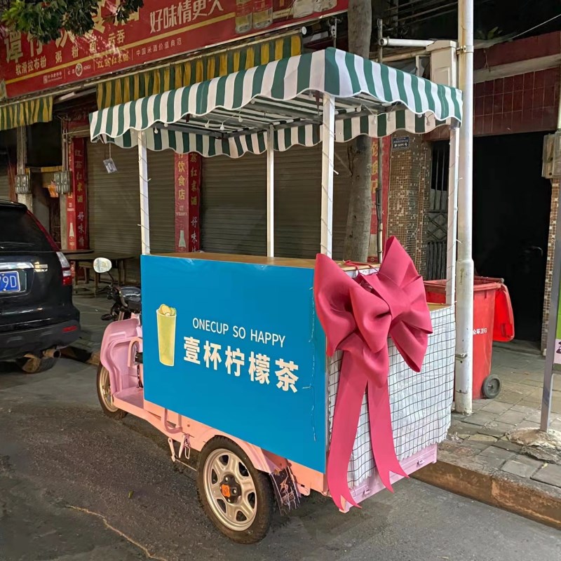 现货户外摆摊小吃车顶棚布夜市遮雨雨棚定制电动三轮车防晒车棚篷