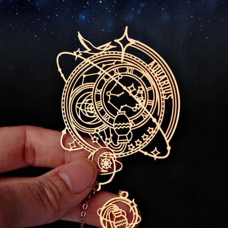 速发十二星座金属书签黄铜镂空网红送老师同学生日开学毕业礼物
