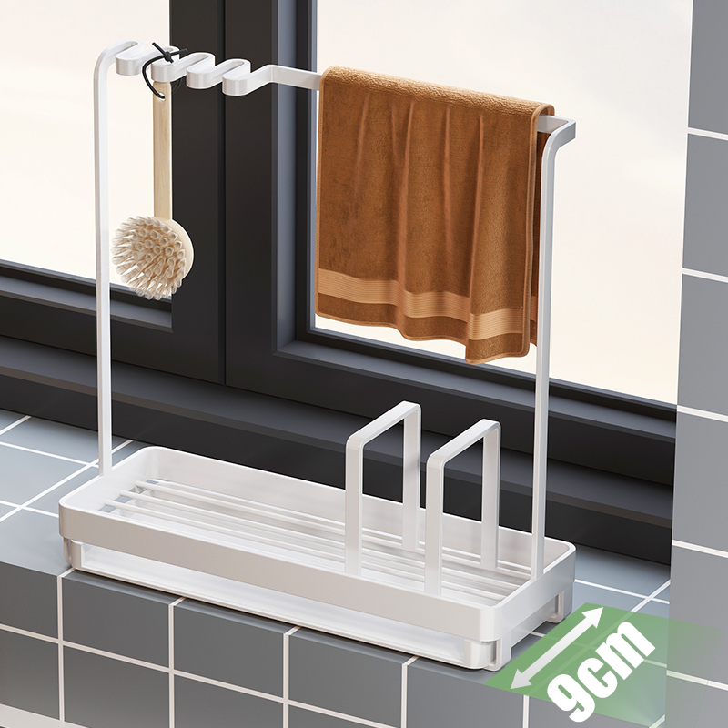 速发厨房抹架沥水布海绵洗碗布置物极清洁刷收纳神器窗台架窄款洗