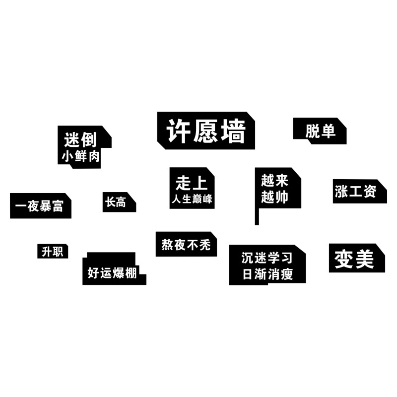 速发留言板贴墙背景墙奶茶咖啡店墙壁装饰创意心愿许愿墙拍照布置