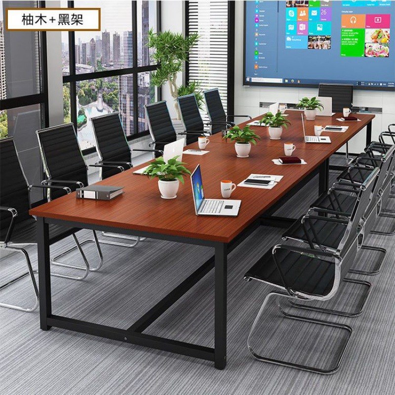 速发QS会议桌大班台长桌简约办公桌职大办公桌子培训洽谈桌员电脑