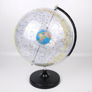 速发2cm科普透明天球仪高清天座地球中 黑色星球仪 仪学地理教学