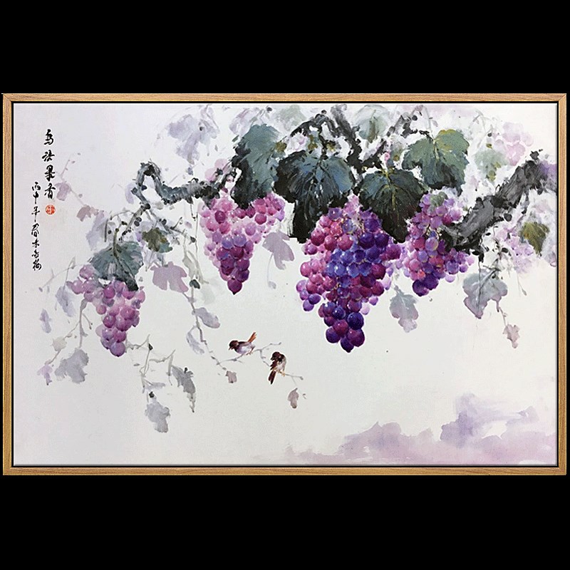 速发手绘葡萄油画抽象手工玄关书房客厅墙面装饰画餐厅挂画大壁画