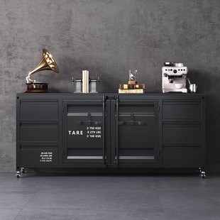 速发铁艺餐储柜集装 箱边物柜餐厅备锅烤肉店工业风火餐柜酒水柜茶