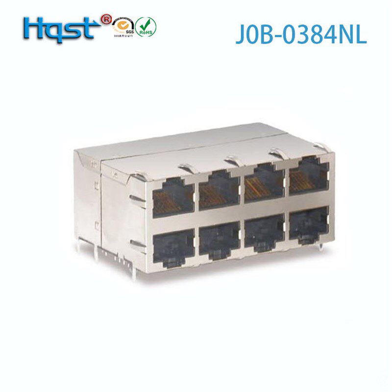 速发RJ45连接器J0B-084L带灯带千兆变压器2*4全包模块式以太网口