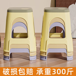 速发塑料凳加可叠放摞叠家用凳厚餐桌板凳简约椅子胶子子高凳方凳
