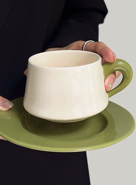 速发Chub高颜啡风绿古复咖值陶瓷杯碟套装拿铁下午茶杯