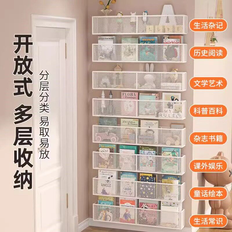 速发夹缝置物架家用门后多层窄书架厨房墙上收纳展示壁柜子卫生间