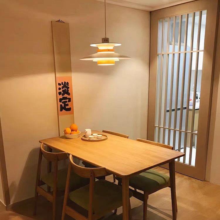 日式实木ph5吊灯简约北欧丹麦餐桌饭厅复古奶油风飞碟吧台餐厅灯
