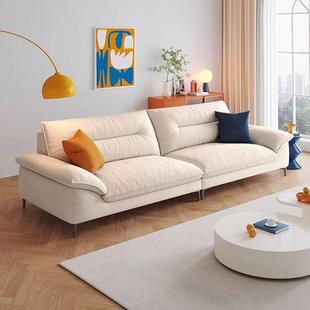 法式奶油风科技布艺沙发客厅小户型直排家用双人三人位2025年新款