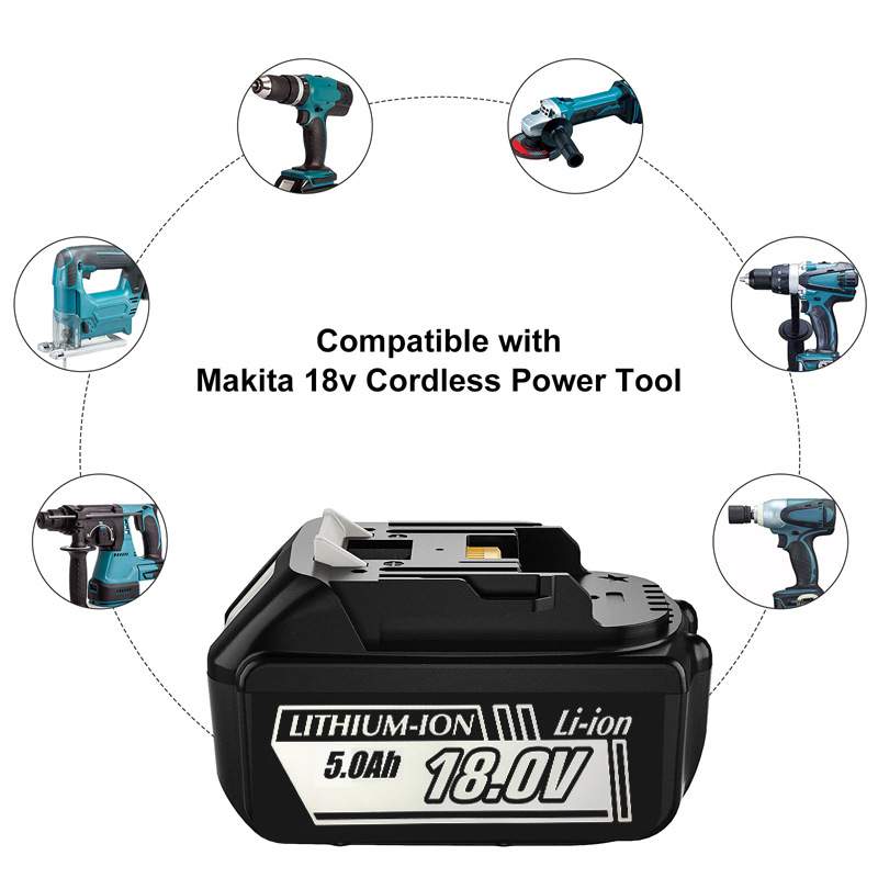 替代牧田18V 5Ah可充电电动工具电池 LXT BL1860B BL1860 BL1850