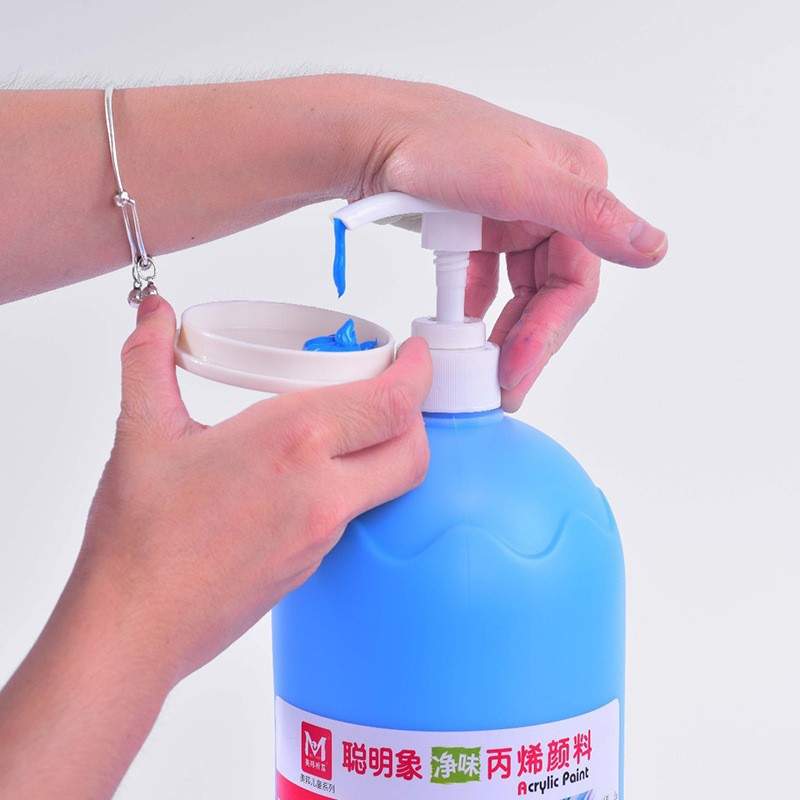 美邦聪明象2L丙烯颜料 颜料2L大桶净味丙烯墙绘手绘防水涂料