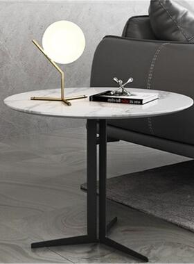 轻奢沙发几背几圆形岩板大理石角边几简约客台厅边柜阳AZM拐角茶