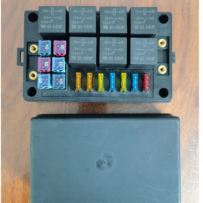 12V24V80A车用线路改装13+7路继电器端子电源控制保险丝盒