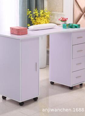出旋口白色化妆简约组ELY装美甲桌单人转简台约化台移动妆美甲台