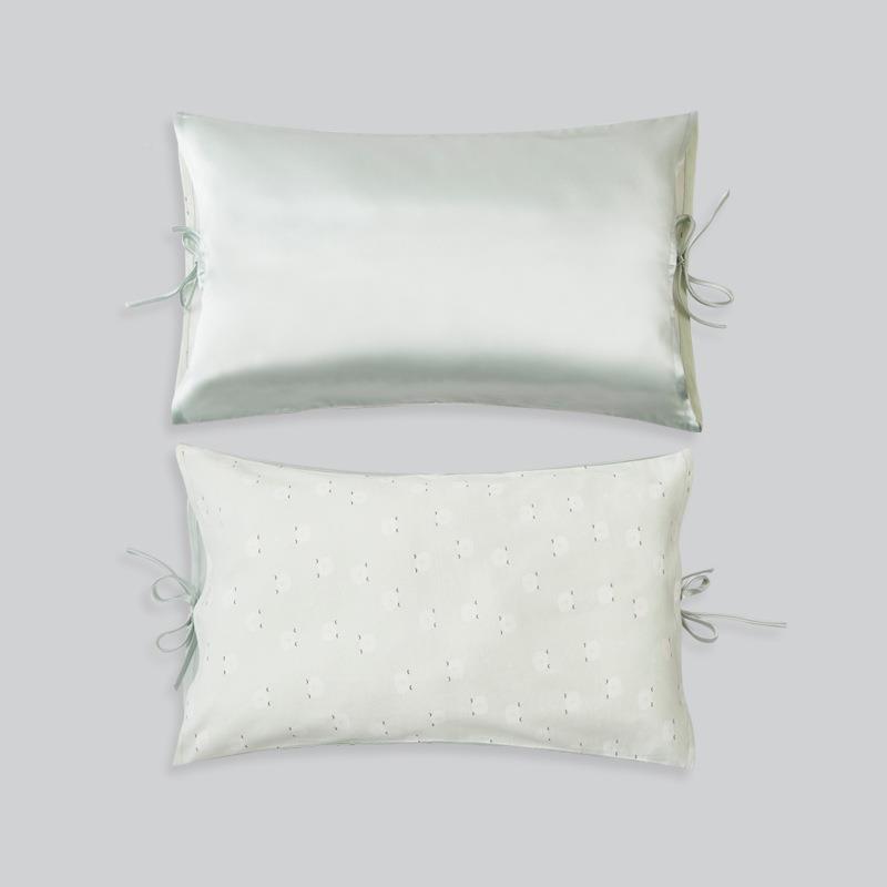 BK9K真丝桑丝蚕针织棉双儿面套童枕套GOV纯色单人真丝枕头丝滑亲