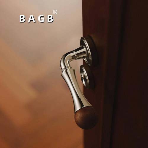 古风卧室门锁家用木门胡中桃木房门吸锁磁272木球静音室内房间复