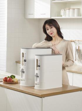 塑料米桶可按钮自动回弹计量米桶6代储米UUC箱房五谷杂粮厨物罐