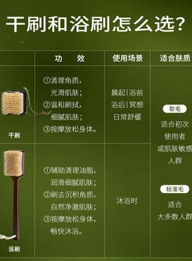 浴干ZJJ18563刷身体刷猪鬃沐毛刷洗澡搓刷澡浴背磨砂膏乌檀木软毛