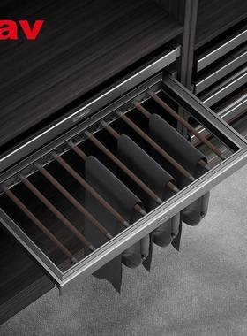 kav凯威衣柜内置皮革西架铝合金裤材质音抽拉阻式尼KRM缓冲静挂裤