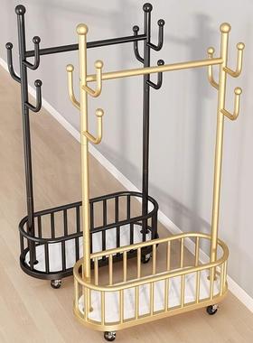 奢带轮可移动衣帽挂架客厅家DZU用衣轻服收纳架地现代简易卧室落