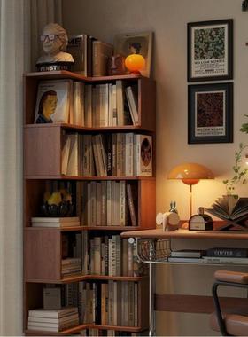 书架落地置架一体靠物墙转角柜墙角书JNF物客厅卧室收纳架书房柜