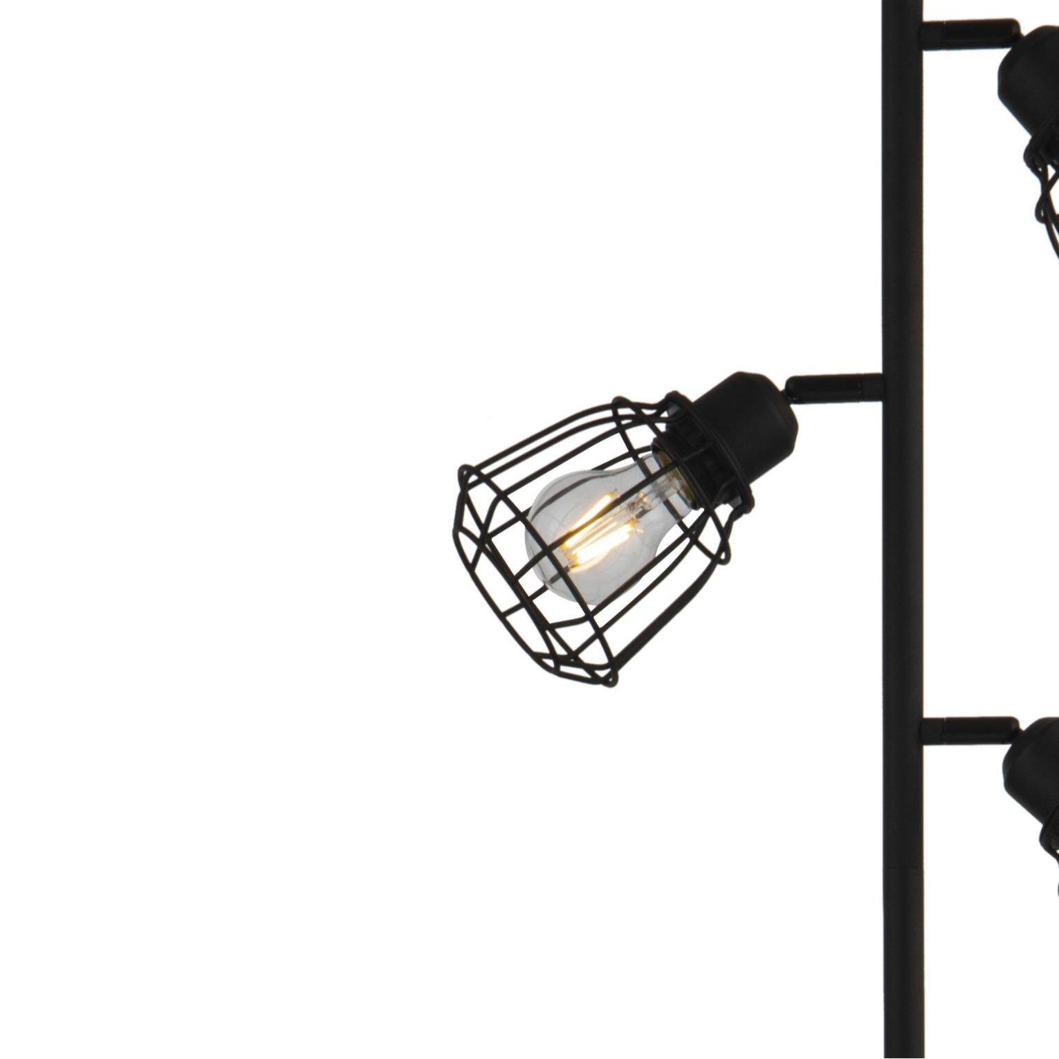 跨境电JF190商6爆款镂空灯黑落地灯罩3*E2灯头简约现代立式砂落地