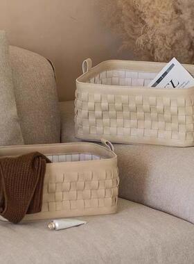 皮革织品纳置物篮家居衣帽间客厅2233简约收软装饰摆编件网红