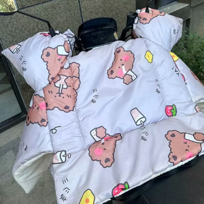 加大加厚护肩秋冬电动车挡风被2025新款防水防寒法兰绒锁温保暖