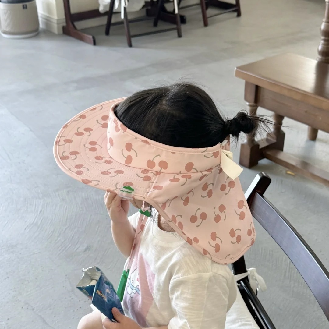 儿童空顶防晒帽2025新款男女宝宝kk树大帽檐遮阳帽子可调节舒适