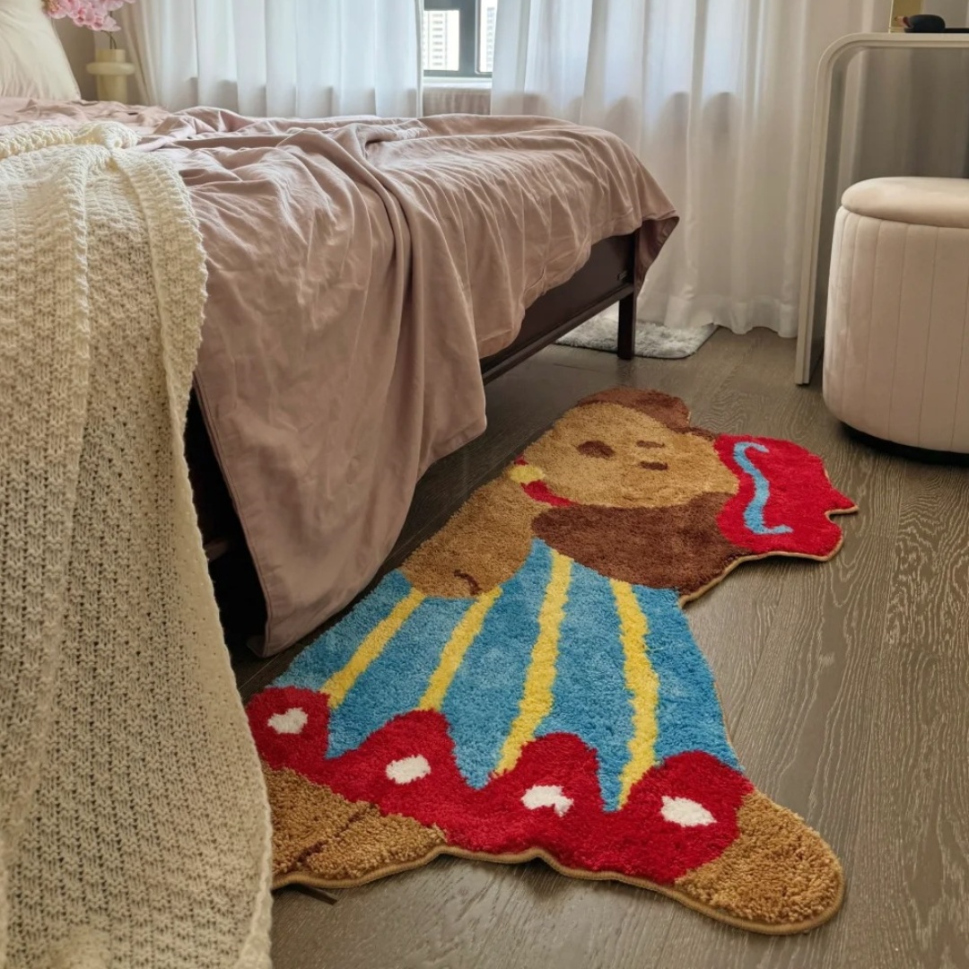 植绒地毯卧室客厅床边毯柔软