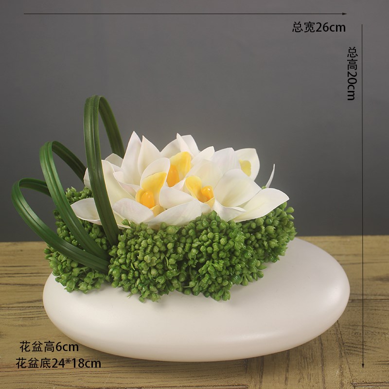 热销酒店饭店餐厅圆桌桌花中间装饰品餐桌摆件轻奢现代简约仿真花