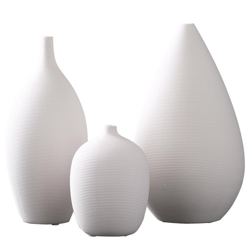 白色陶瓷花关瓶摆件插花EPP干花厅餐桌面玄装术饰品客创意艺花器