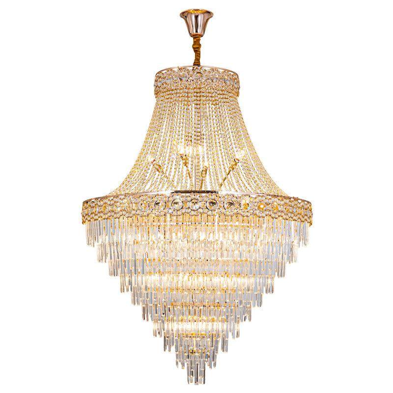 轻奢别墅中空复式楼大吊灯水晶大厅旋梯楼梯后现代客厅酒店大堂灯,家装灯饰光源,智能吊灯,淘宝优惠券,粉丝福利购,淘宝优惠卷