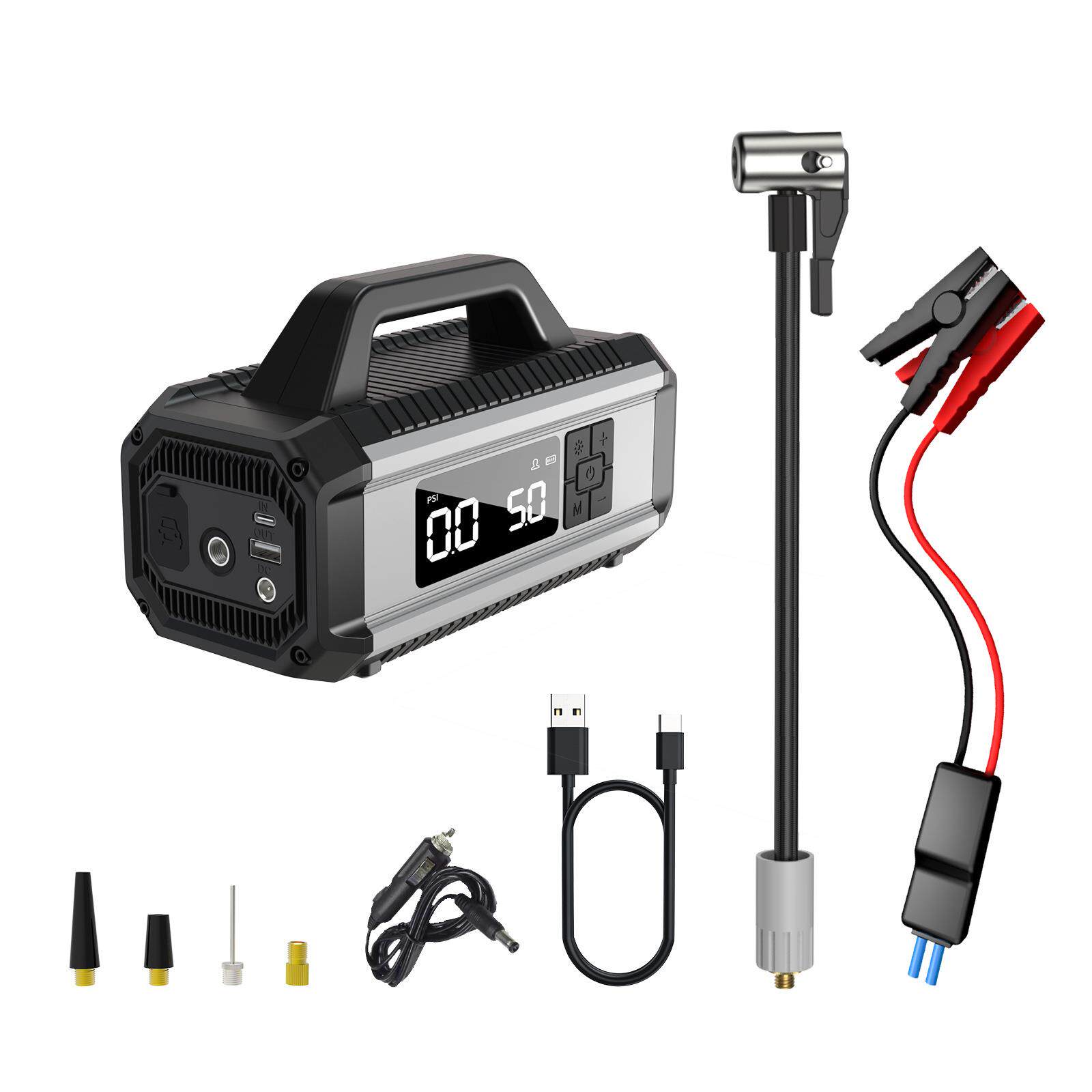 车载应急启动电源搭载充气泵一体机打火大容量汽车充电宝