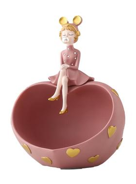 泡泡女孩北欧轻奢玄关钥匙收纳摆件创意家居室内装饰品客厅收纳