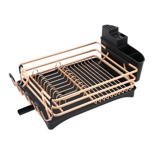 收纳置物架沥水水槽碗架铝制厨房单层沥水碗碟架家用挂杯收纳架