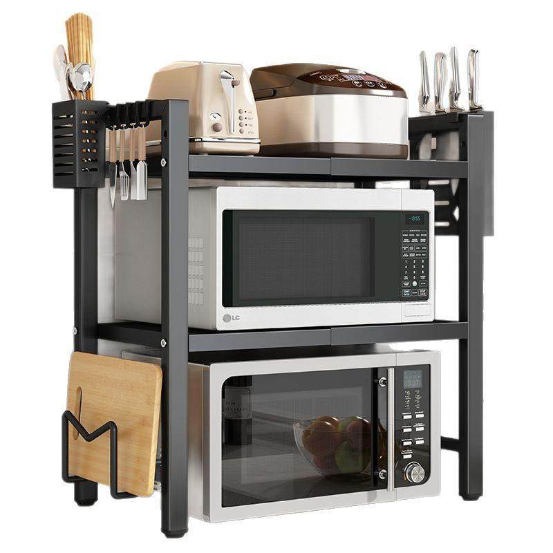可伸缩厨房置物架微波炉架子烤箱收纳家用双层台面桌面多功能橱柜,厨房/烹饪用具,微波炉置物架,淘宝优惠券,粉丝福利购,淘宝优惠卷