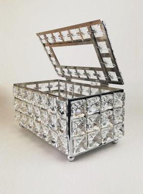 欧式方形水晶纸巾盒家用酒吧KTV纸巾盒摆件客厅茶几抽纸盒厂家