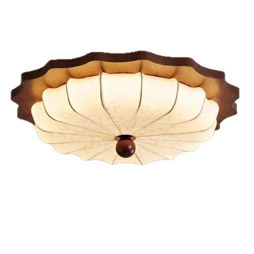 日式侘寂风布艺灯罩卧室复古吸顶灯中古胡桃木色氛围感护眼灯,家装灯饰光源,客厅吸顶灯,淘宝优惠券,粉丝福利购,淘宝优惠卷