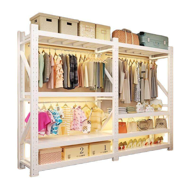 开放式衣架卧室收纳柜简易组装落地置物架衣帽架子出租房货架衣柜