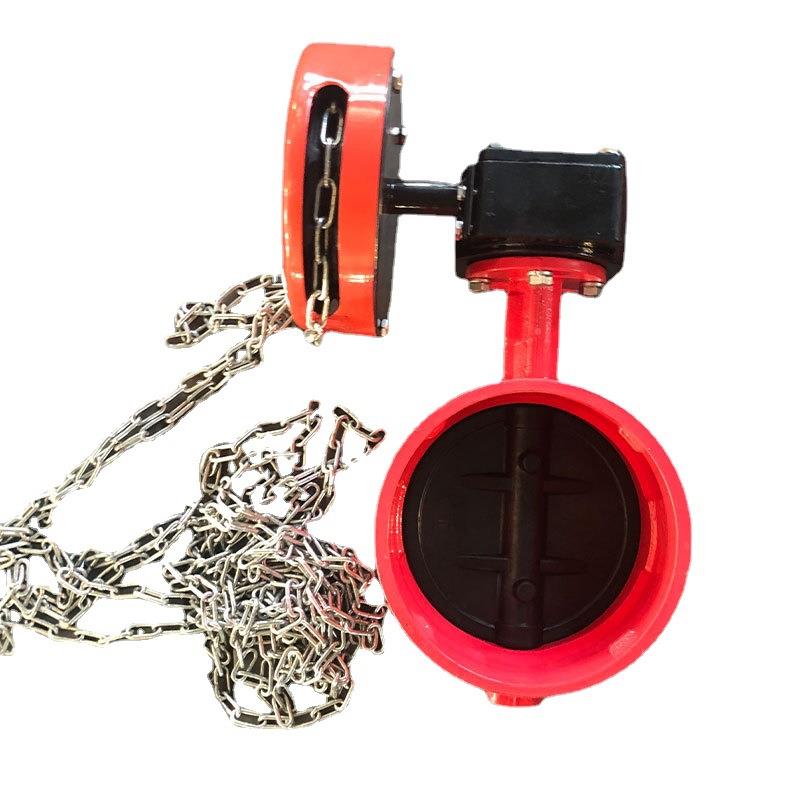 链涡轮槽蝶阀涡轮头沟链球墨铸铁蝶阀厂家河北D3倒81X子-16Q