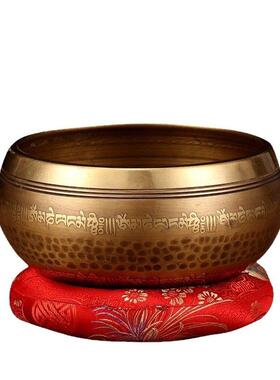 尼泊尔六字真言佛音钵瑜伽冥想钵西藏颂钵铜钵盂佛音碗铜磬采耳钵