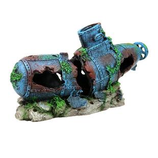 金鱼缸造景鱼缸造景装饰摆件套水草造景搭配沉船空心潜艇